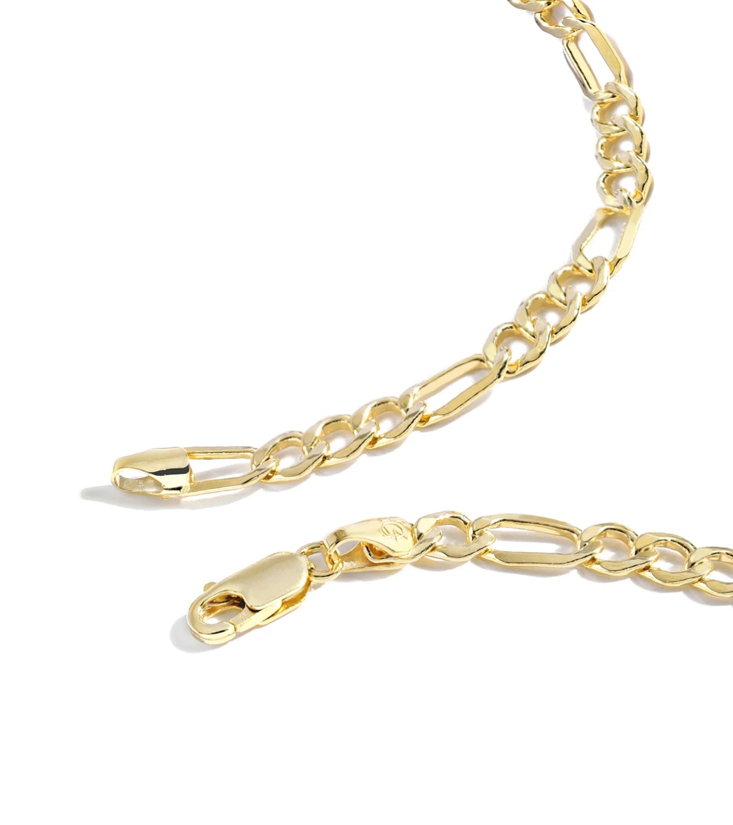 14K Solid Yellow Gold-Filled Figaro Chain 