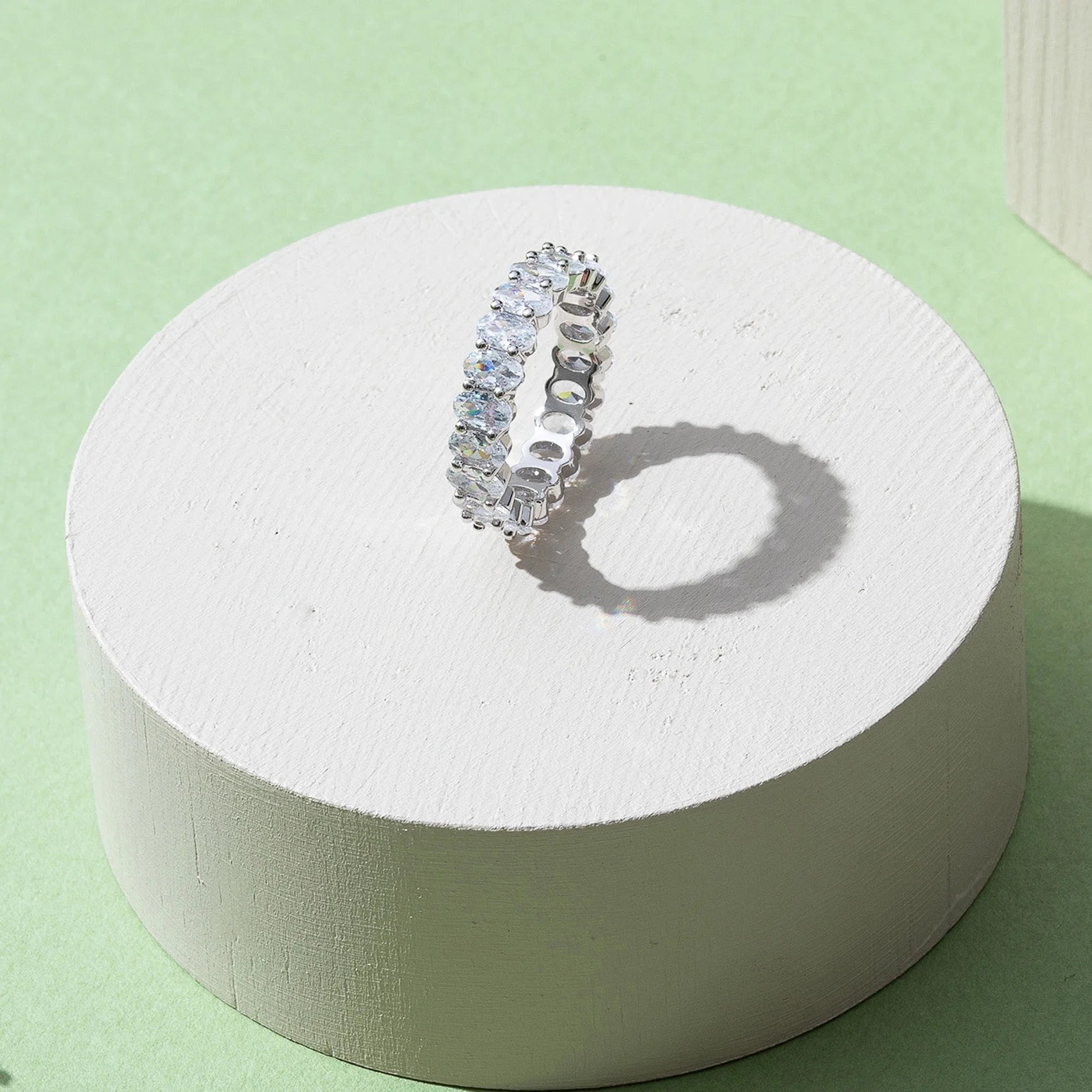 Stackable14K White Gold Plated Ring