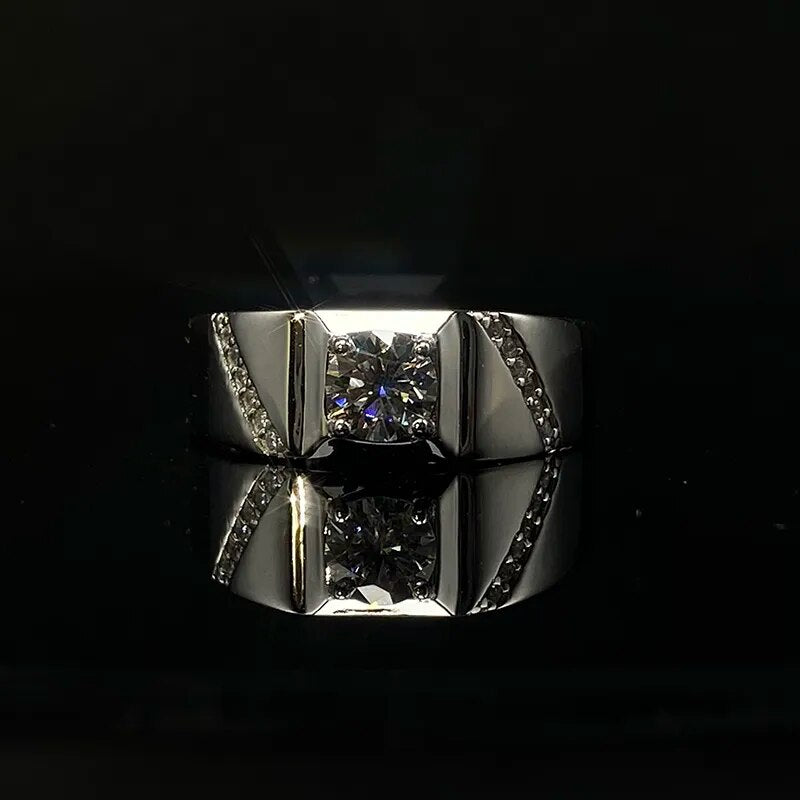 Brillant 925 Silver Moissanite Diamond Ring 