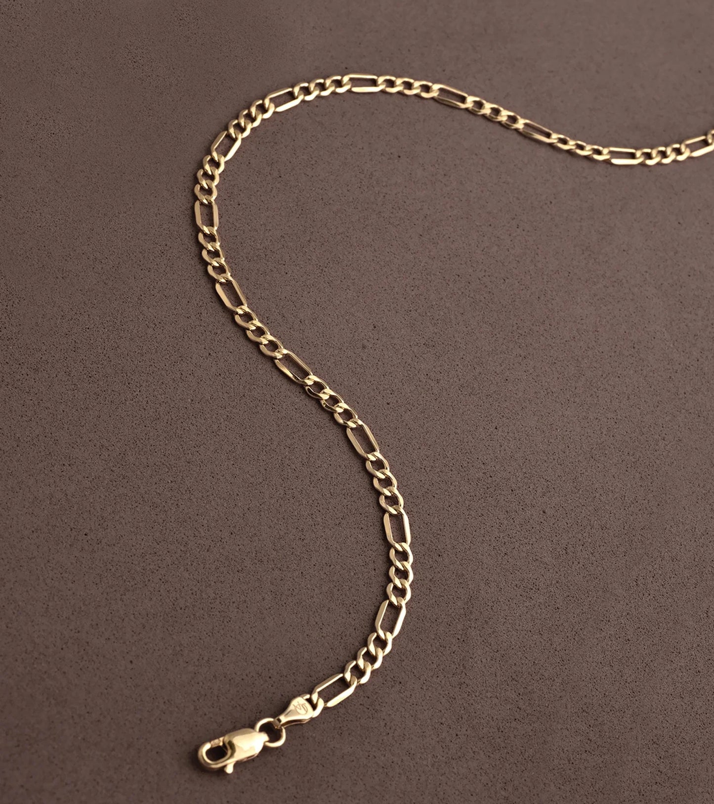 14K Solid Yellow Gold-Filled Figaro Chain 