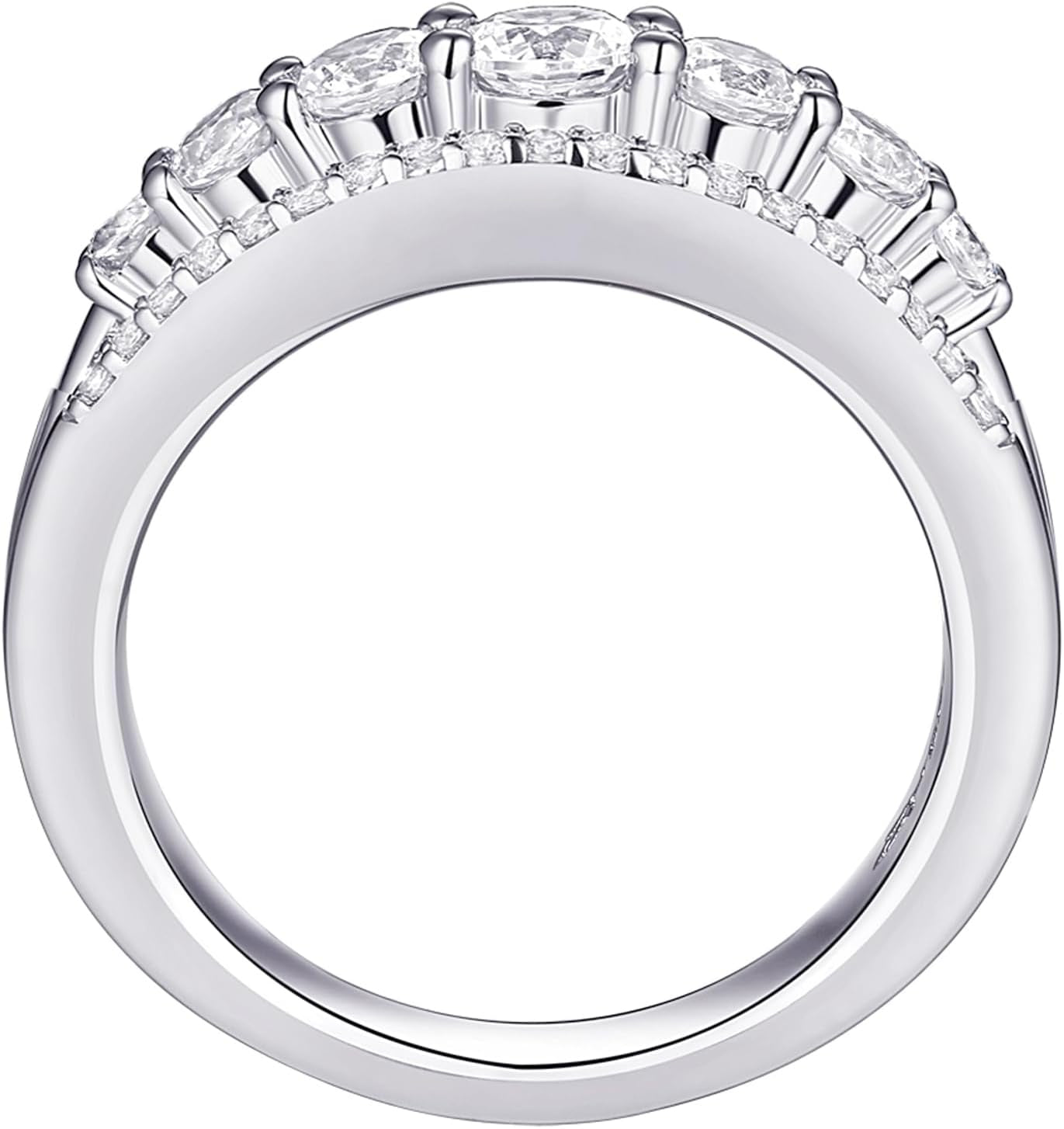 Newshe Eternity Ring Wedding Band for Women 925 Sterling Silver 1.13Ct round White AAAAA Cz Size 4-13