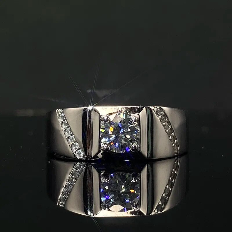 Brillant 925 Silver Moissanite Diamond Ring 