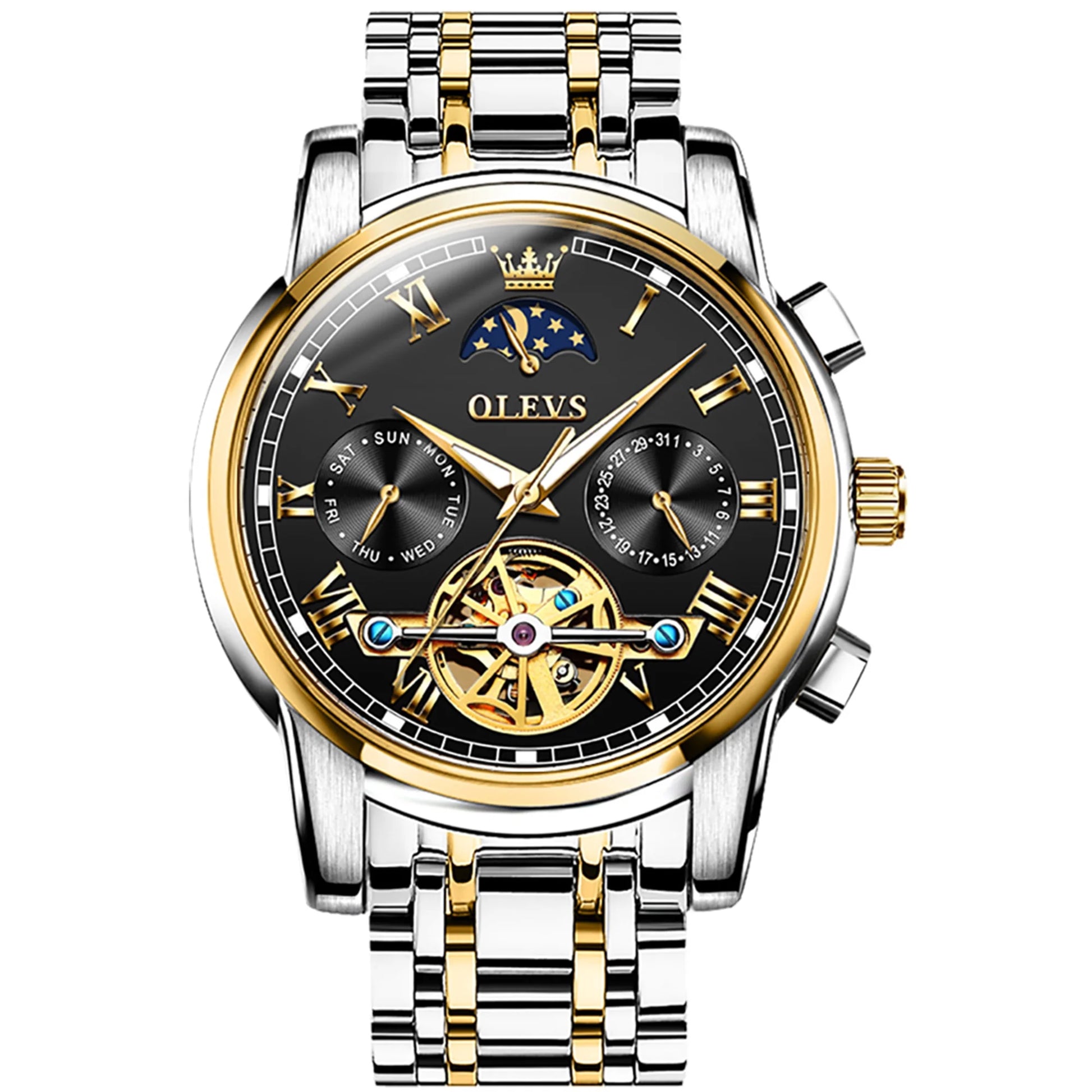  Men Skeleton Self-Winding Luxury Waterproof Watch