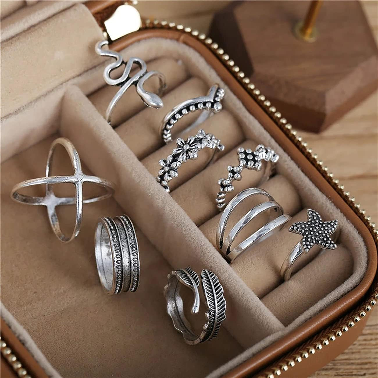 78 PCS Vintage Silver Knuckle Rings Set, Stackable Joint Finger Rings for Women, Bohemian Midi Rings, Boho Butterfly Snake Crystal Stacking Rings Pack