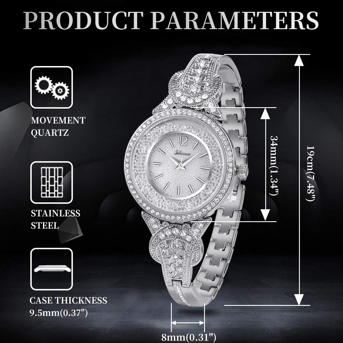 Women's Wrist Watch Fashion Crystal Stainless Steel Bling Men