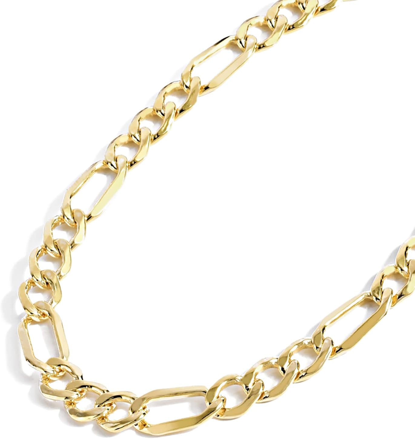  14K Solid Yellow Gold Filled Figaro Chain Necklaces for Women and Men 