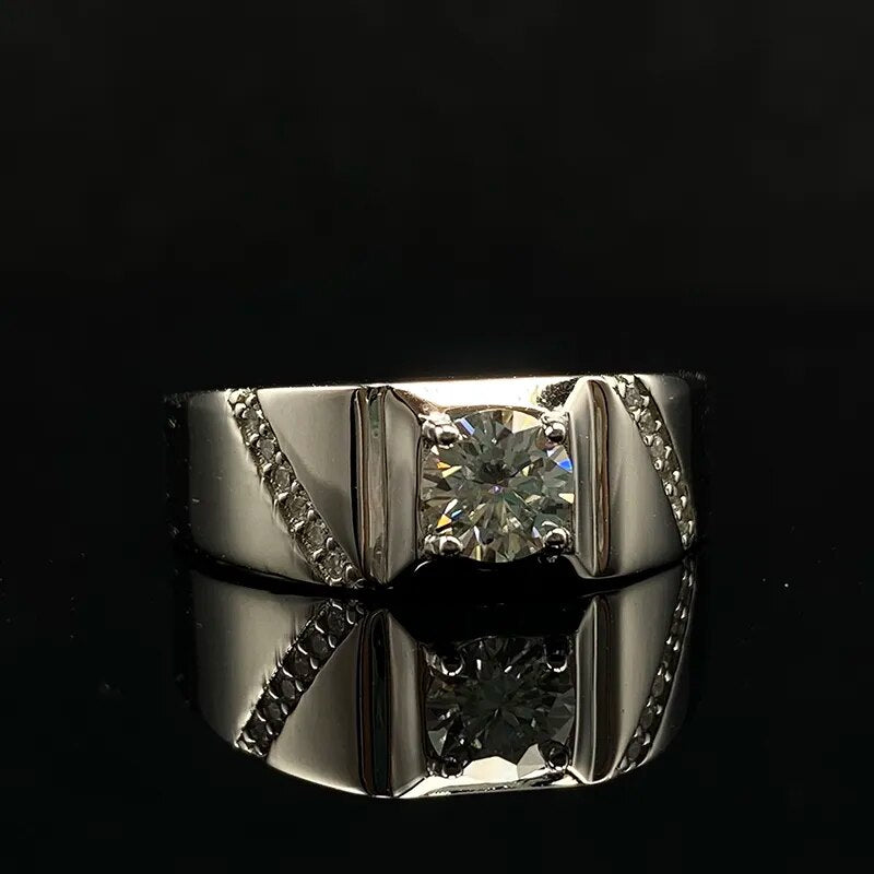 Brillant 925 Silver Moissanite Diamond Ring 