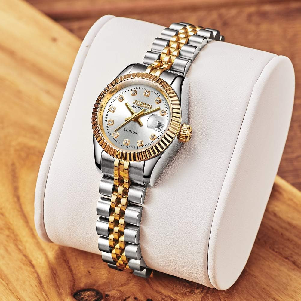  Womens Gold and Silver Stainless Steel Waterproof Wrist Watches 