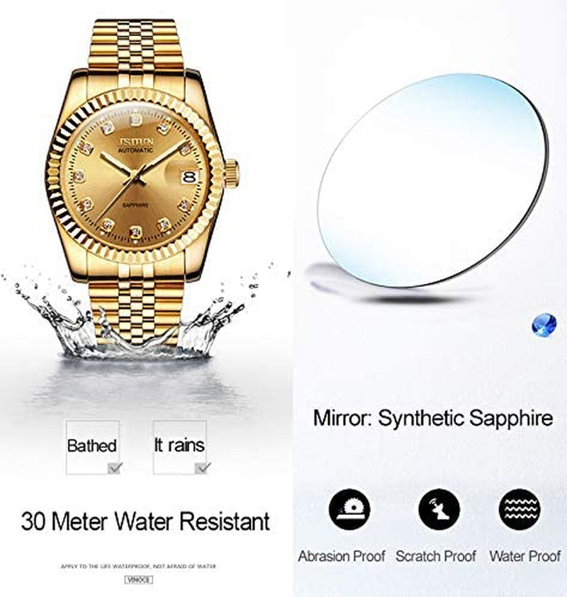  Womens Gold and Silver Stainless Steel Waterproof Wrist Watches 