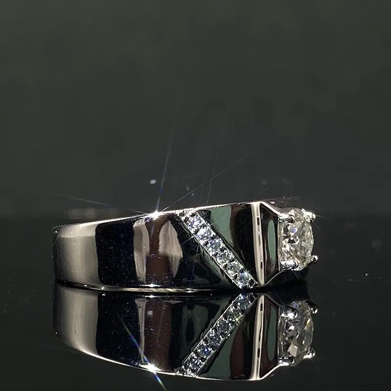 Brillant 925 Silver Moissanite Diamond Ring 