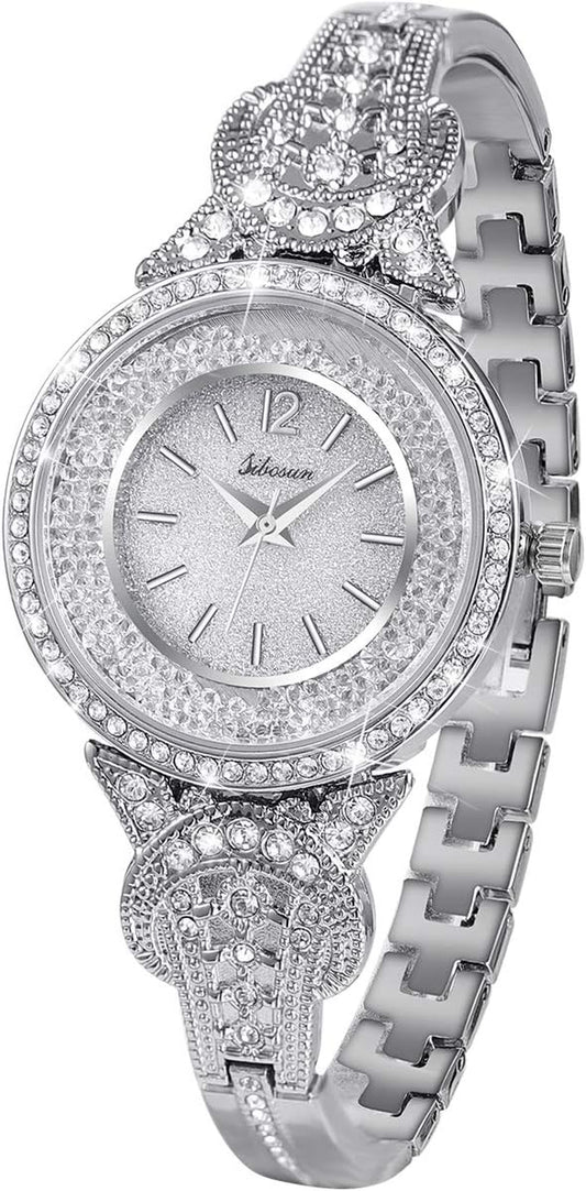 Women's Wrist Watch Fashion Crystal Stainless Steel Bling Men