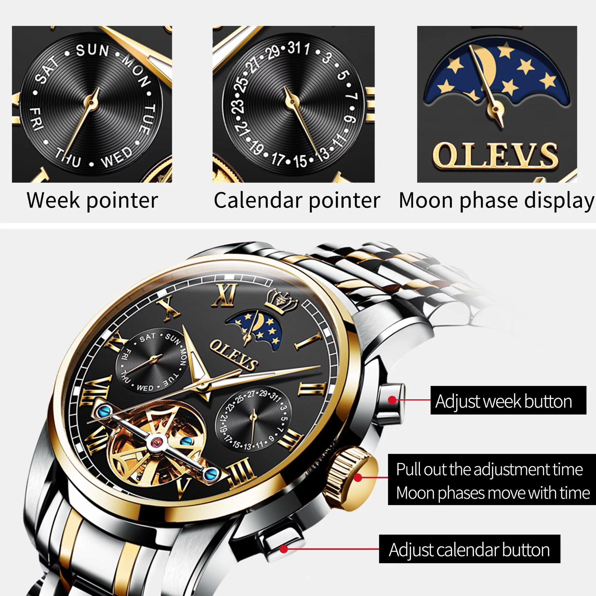  Men Skeleton Self-Winding Luxury Waterproof Watch